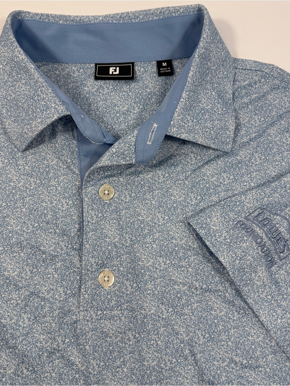 FootJoy Performance Golf Polo Blue Static AOP Men’s Medium Lowes Foundation